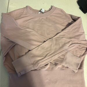 Athleta Women's Pink Crewneck Cropped Sweatshirt